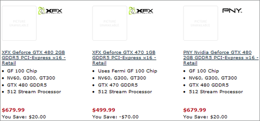 На GeForce GTX 480 и GTX 470 уже можно разместить заказы